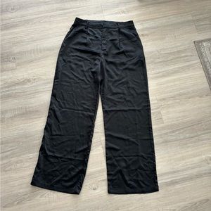 Satin black slacks